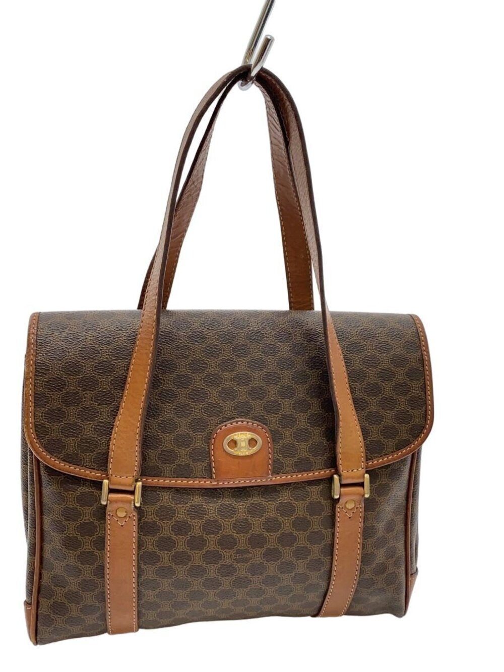 Celine Brown Macadam Dome 2Way Bag brown